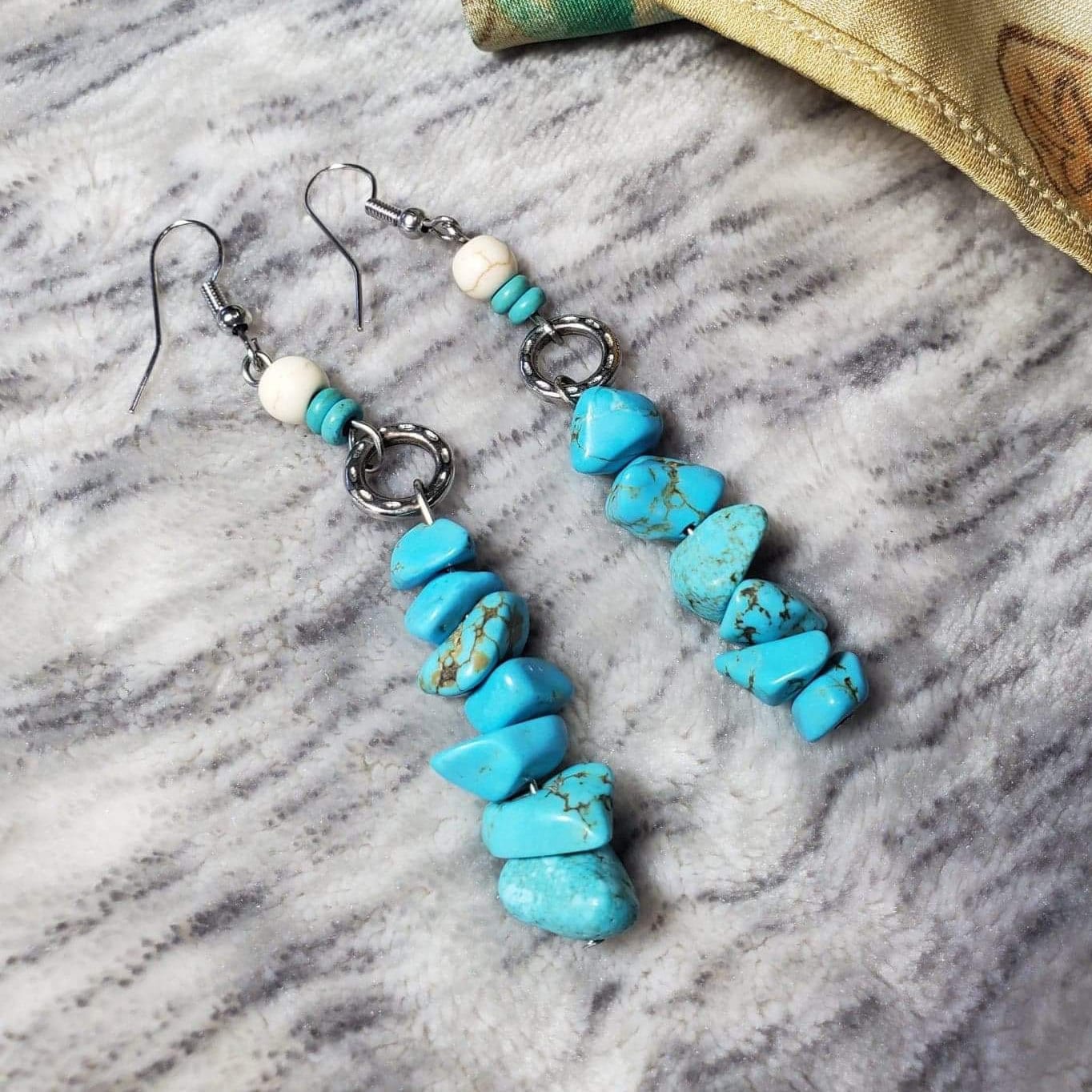 Genuine Turquoise Dangle Earrings