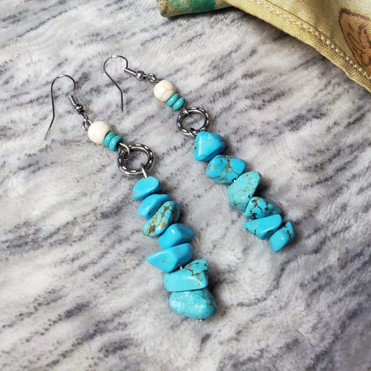 Genuine Turquoise Dangle Earrings